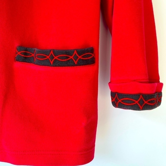 Talbots Women's Cotton Red Blazer Jacket Cardigan Coat Button Pockets, Sz L - Picture 6 of 13